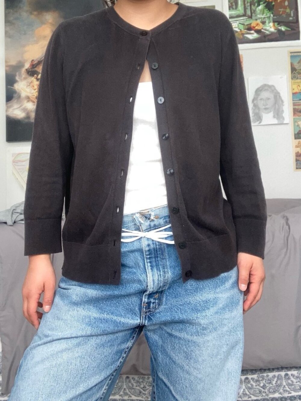 Black/Dark Blue Cartigan